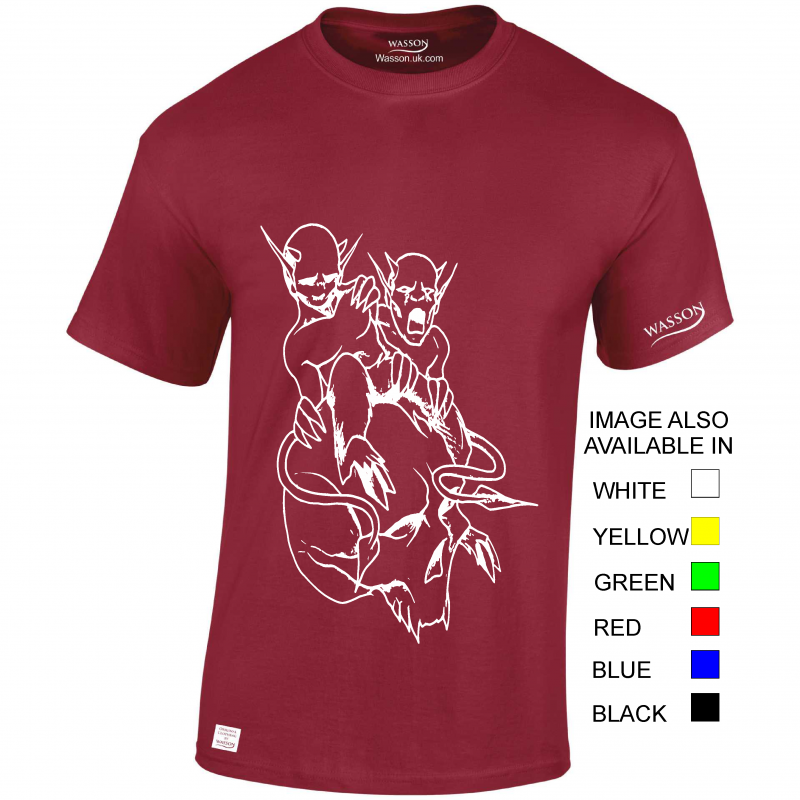 Skull with riding Devils