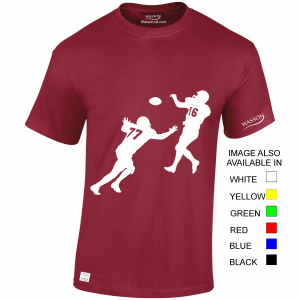 American football red tshirt WASSONTSHIRTS.CO.UK