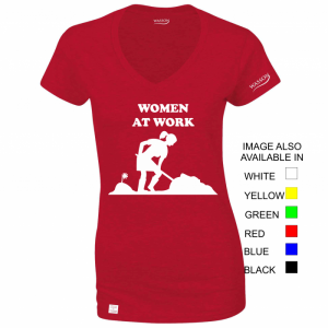Women at work red ladies t shirt wassontshirts