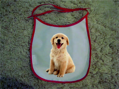Baby Bibs red personalised bespoke Dog friendly pet image