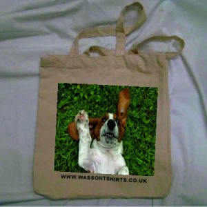 Basset Cotton Canvas Bag 19Lt Personalised bespoke add your own