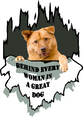 Behind every woman is a great dog T shirt, add your own dog image wassontshirts.co.uk